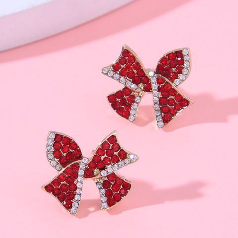 1 Pair Fashion Butterfly Alloy Rhinestone Women's Ear Studs