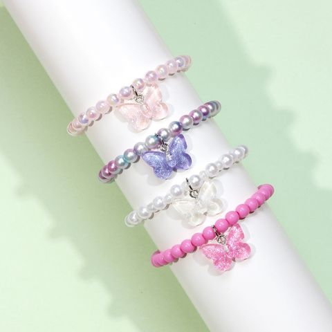 Einfacher Stil Schmetterling Kunststoff Perlen Kinder Armbänder