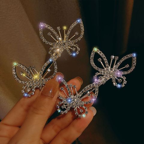Brillante Mariposa Aleación Enchapado Diamantes De Imitación Pinza Para El Cabello