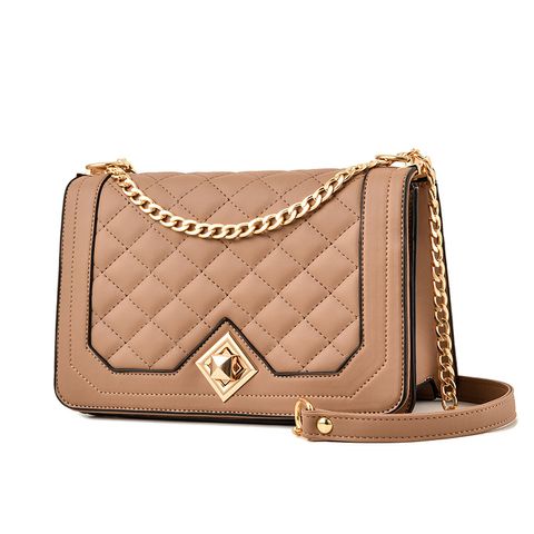 Women's Small Pu Leather Solid Color Elegant Classic Style Square Zipper Crossbody Bag