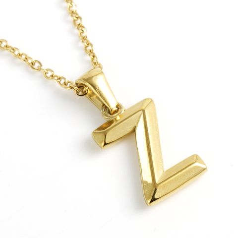 Fashion Letter Stainless Steel Titanium Steel Plating Pendant Necklace