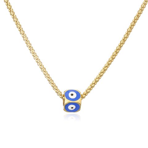 Fashion Devil's Eye Copper Enamel Plating Pendant Necklace 1 Piece