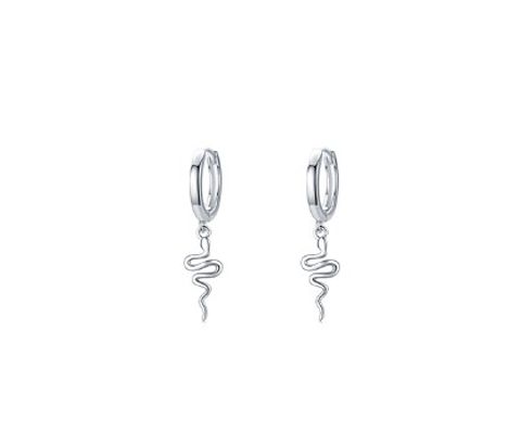 Simple Style Snake Sterling Silver Drop Earrings 1 Pair