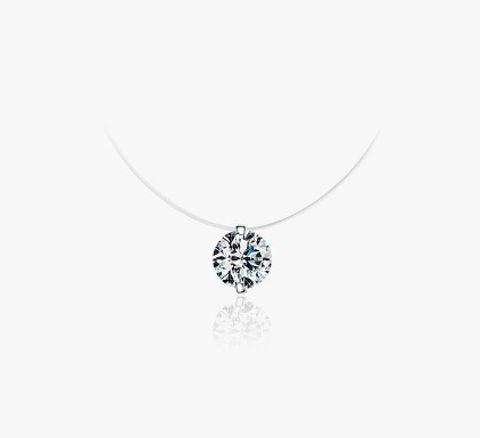 Simple Style Round Silver Inlay Rhinestones Necklace 1 Piece