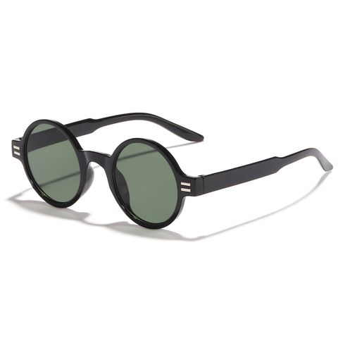 Retro Solid Color Ac Round Frame Full Frame Women's Sunglasses