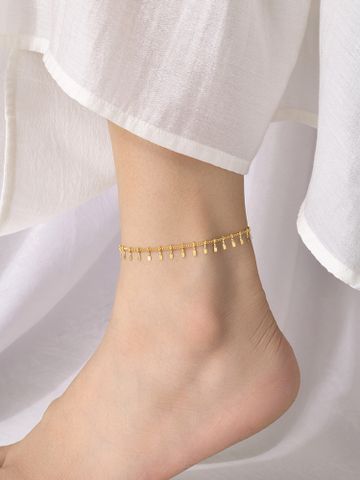 Style Simple Géométrique Acier Inoxydable Placage Femmes Bracelet De Cheville