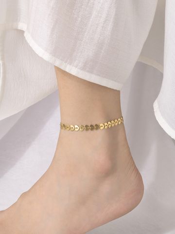 Simple Style Geometric Stainless Steel Plating Women's Anklet
