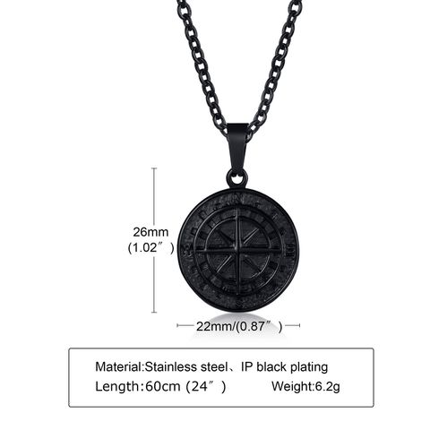 Hip Hop Moneda Acero Titanio Hombres Collar Colgante