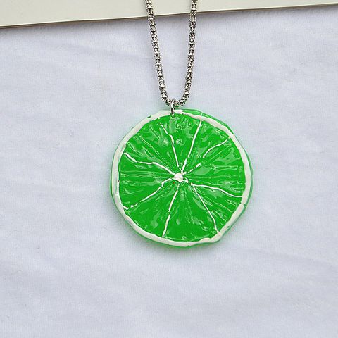 Fashion Fruit Stainless Steel Resin Plating Pendant Necklace 1 Piece