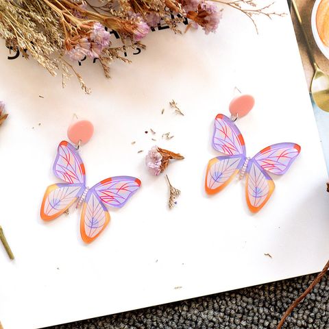 1 Pair Fashion Butterfly Arylic Women's Drop Earrings