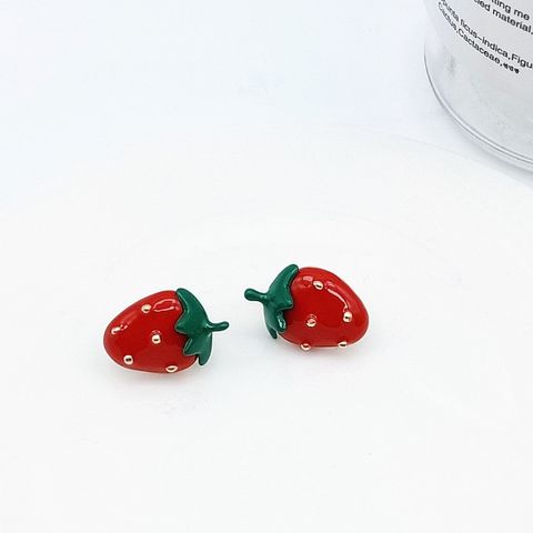 1 Pair Simple Style Fruit Alloy Enamel Women's Ear Studs