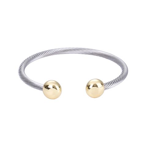 Fashion C Shape Stainless Steel Copper Bangle