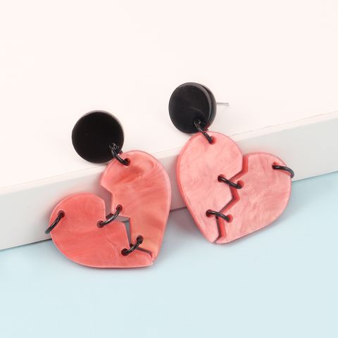 1 Pair Fashion Heart Shape Arylic Drop Earrings