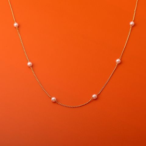 Simple Style Round Copper Plating 18k Gold Plated Necklace