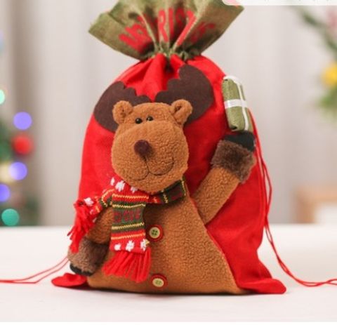 Christmas Cute Streetwear Christmas Tree Santa Claus Elk Cloth Party Festival Gift Bags