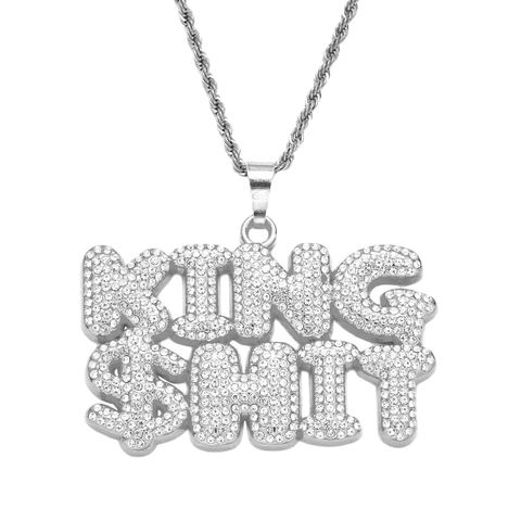 Hip-hop Streetwear Letter Alloy Plating Inlay Zircon Men's Pendant Necklace