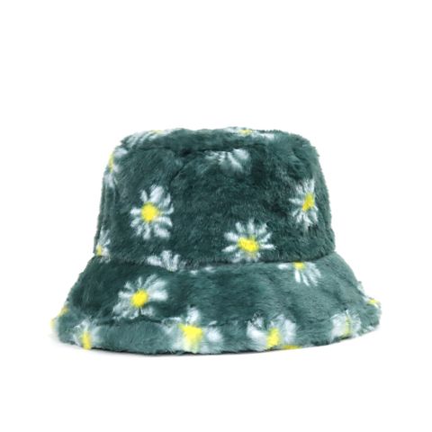 Unisex Basic Flower Big Eaves Bucket Hat