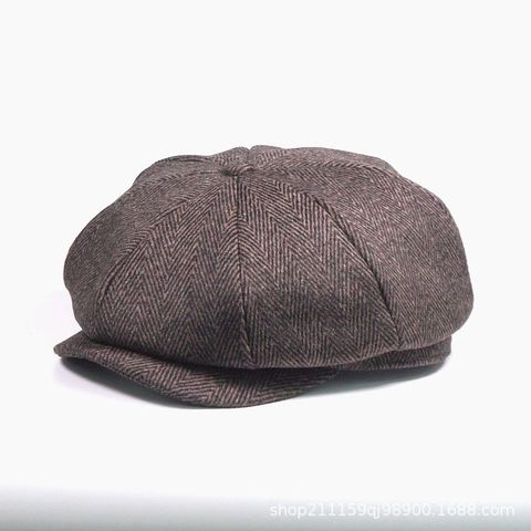 Men's Casual Solid Color Crimping Beret Hat