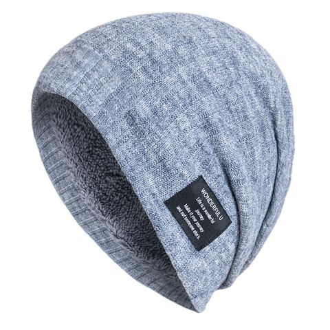 Men's Simple Style Solid Color Eaveless Wool Cap