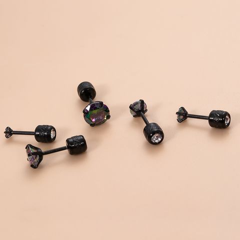 1 Piece Ear Cartilage Rings & Studs Vintage Style Cool Style Shiny Geometric 316 Stainless Steel  Plating Inlay Zircon