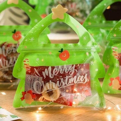 Christmas Cartoon Style Cute Letter Plastic Family Gathering Party Festival Gift Bags