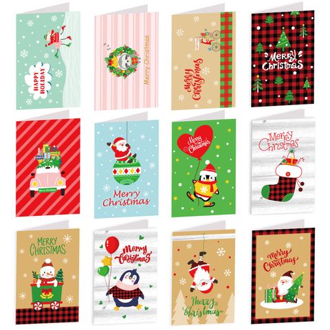 Christmas Cartoon Style Santa Claus Paper Card Party Gift Wrapping Supplies