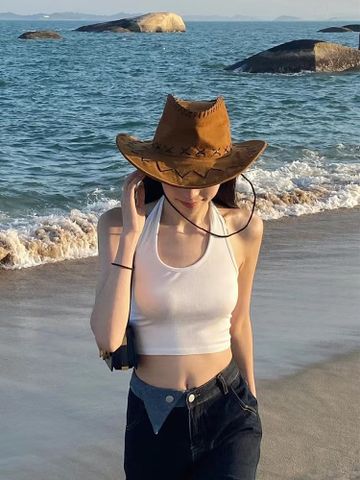 Women's Streetwear Solid Color Big Eaves Sun Hat