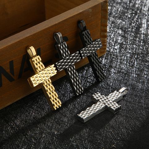 Punk Cross Titanium Steel Plating Men's Charms