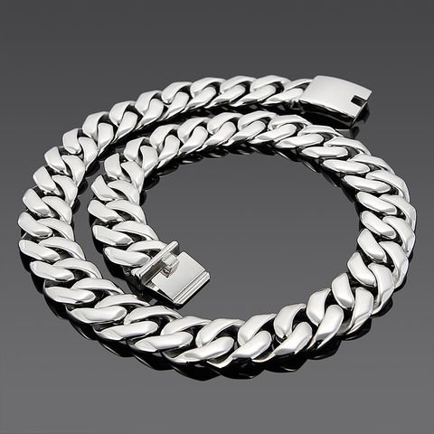 Hip-hop Solid Color Titanium Steel Polishing Chain Men's Necklace