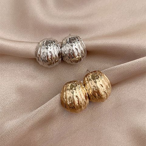 1 Pair Simple Style Solid Color Plating Alloy Gold Plated Ear Studs