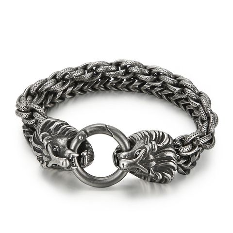 Classic Style Solid Color Titanium Steel Men's Bracelets