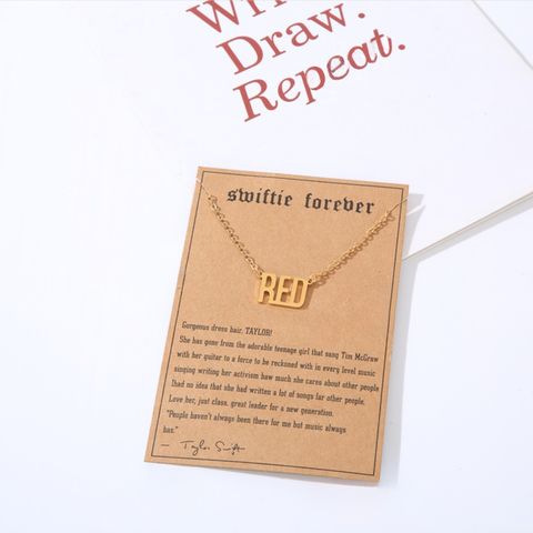 Hip-hop Letter Titanium Steel Plating Gold Plated Pendant Necklace