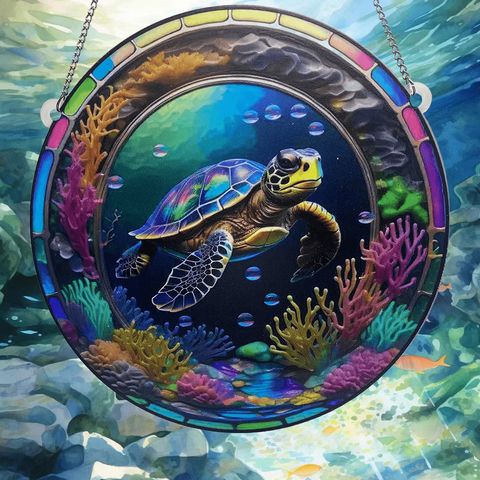 Estilo De Dibujos Animados Estilo Marino Tortuga Arílico Colgante Decoraciones Artificiales