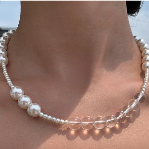 Streetwear Round Artificial Pearl Beaded Women's Necklace