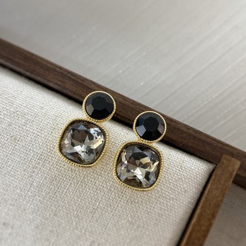 1 Pair Vintage Style Geometric Round Plating Copper Drop Earrings