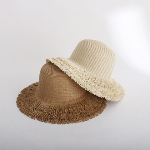 Women's Vacation Solid Color Big Eaves Sun Hat