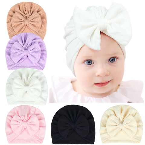 Children Unisex Cartoon Style Cute Simple Style Solid Color Jacquard Baby Hat
