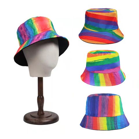 Unisex Casual Color Block Big Eaves Bucket Hat
