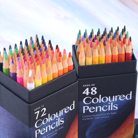 1 Set Solid Color School Daily Wood Preppy Style Pencil