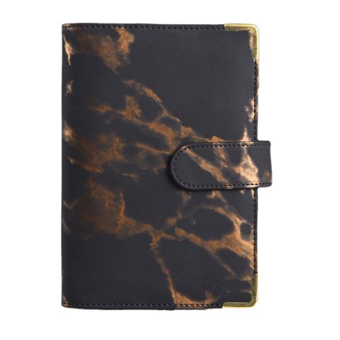 1 Piece Marble Class Learning Pu Leather Retro Notebook
