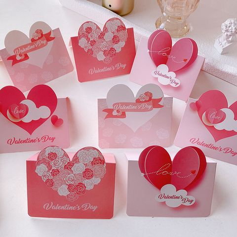 Valentinstag Einfacher Stil Herzform Papier Täglich Gruppe Karte