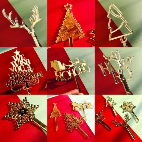 Christmas Basic Simple Style Christmas Tree Snowflake Arylic Indoor Party Festival Cake Decorating Supplies
