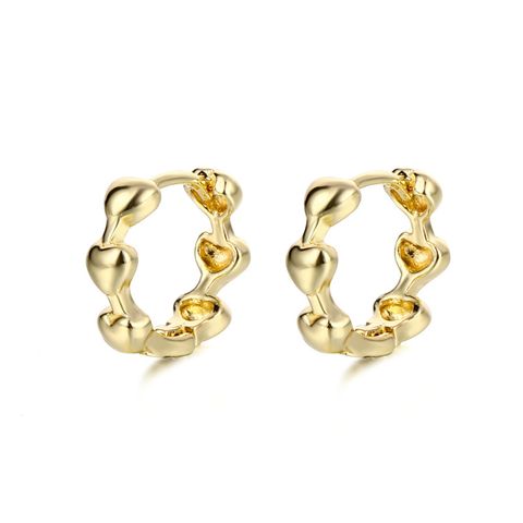 1 Pair Basic Retro Geometric Solid Color Plating Copper Alloy Brass 14K Gold Plated Ear Studs