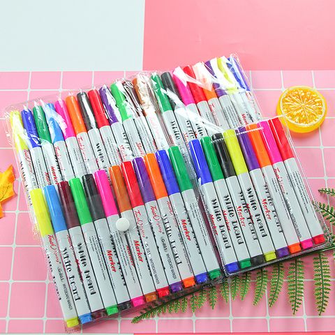 1 Set Solid Color School Daily Plastic Preppy Style Whiteboard Marker