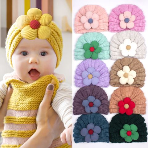 Children Unisex Simple Style Flower Wool Cap
