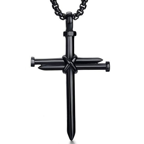 Casual Cross Alloy Plating Unisex Pendant Necklace