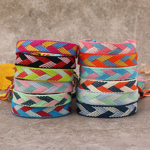 Bohemian Rhombus Nylon Cotton Handmade Tassel Women's Bracelets