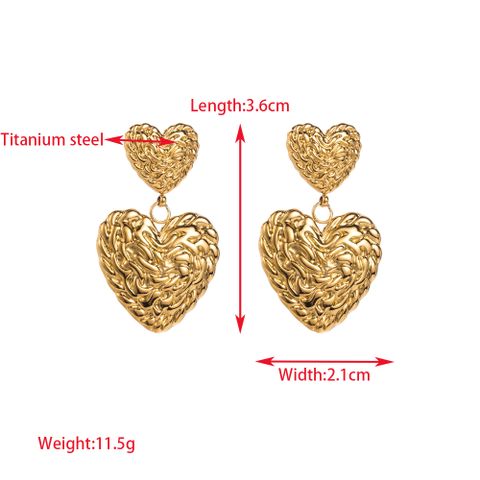 1 Pair Elegant Classical Pentagram Round Heart Shape Inlay 316 Stainless Steel  Imitation Pearl Pearl 14K Gold Plated Drop Earrings