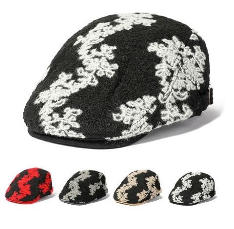 Women's Retro Printing Flat Eaves Beret Hat