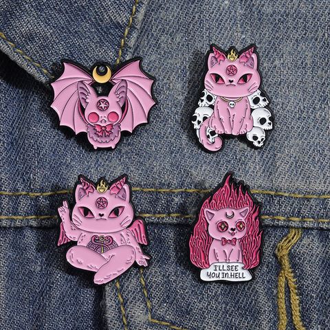 Cartoon Style Cute Cowboy Style Bat Skull Alloy Stamping Stoving Varnish Unisex Brooches